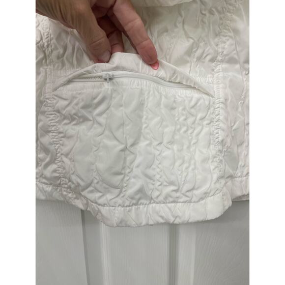 Free People Drift Away Micro Vest white sleeveless puff hoodie crop medium - Picture 11 of 13